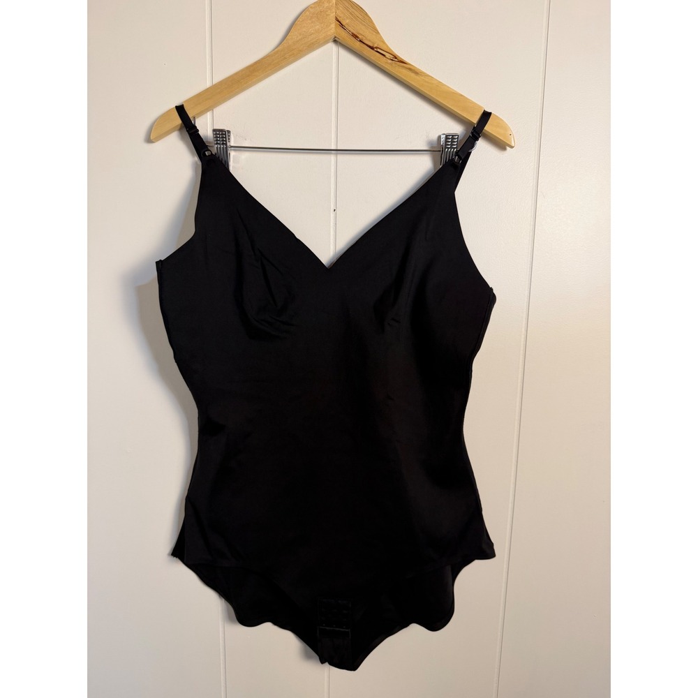 Shapewear‎ Bodysuit 3XL Black V-Neck Adjustable Straps